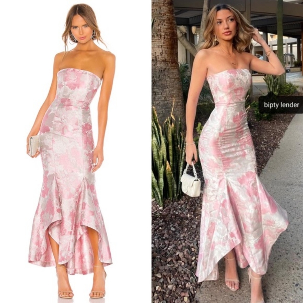 NWT Lovers and Friends Urgonia Gown Brocade Pink Wedding Dress Small Bridesmaid